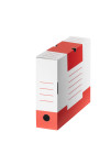 10 Cartonia Archivboxen weiß/rot 8,3 x 34,0 x 25,2 cm