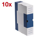 10 Cartonia Archivboxen weiß/blau 8,3 x 34,0 x 25,2 cm