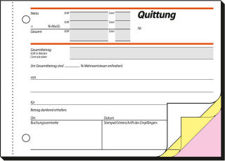 SIGEL Quittung, MwSt. separat ausgewiesen Formularbuch SD023, 1 St.