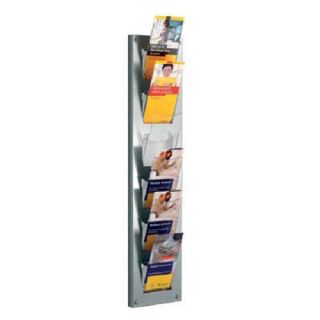 Kerkmann Wandprospekthalter alu 1/3 DIN A4 6 Fächern 18,2 x 9,7 x 84,3 cm, 1 St.