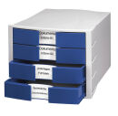 HAN Schubladenbox Impuls  blau 1012-14D, DIN A4 mit 4...