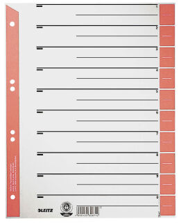 LEITZ Trennblätter 1652 DIN A4 1-0 rot, 230 g/qm, 100 St.