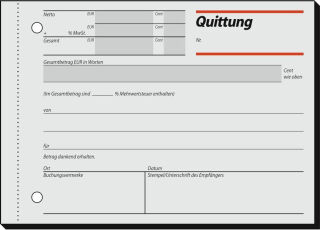 SIGEL Quittung, MwSt. separat ausgewiesen Formularbuch RC021, 1 St.
