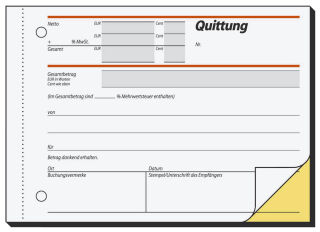 SIGEL Quittung, MwSt. separat ausgewiesen Formularbuch SD021, 1 St.