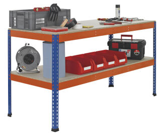 SCHULTE Werkbank blau, orange 184,1 x 77,3 x 99,0 cm