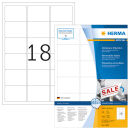 HERMA Etiketten 10302 weiß 63,5 x 46,6 mm, 100 Blatt