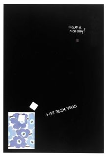 Magnetische Schreibtafel, Glastafel, 120 x 90 cm, schwarz
