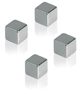 Magnet (Büro) Würfelmagnet, 10 x 10 mm, 3000 g, chrom, VPE=4 St.
