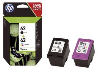 Original HP Druckkopfpatrone Multipack schwarz + color (N9J71AE,N9J71AE#ACU,62,NO62), 1 St.