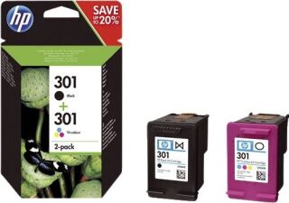 Original HP Druckkopfpatrone Multipack schwarz + color (N9J72AE,N9J72AE#ACU,301,NO301), 1 St.